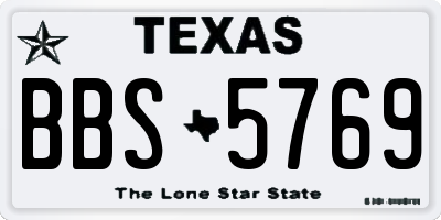 TX license plate BBS5769