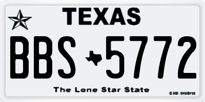 TX license plate BBS5772