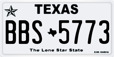 TX license plate BBS5773
