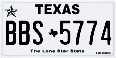 TX license plate BBS5774