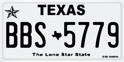 TX license plate BBS5779
