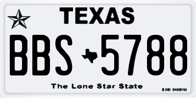 TX license plate BBS5788