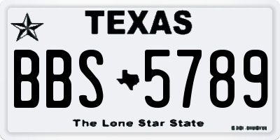 TX license plate BBS5789