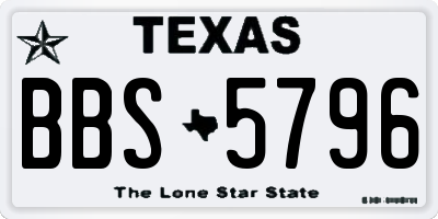 TX license plate BBS5796