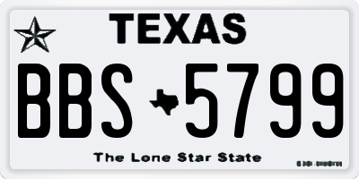 TX license plate BBS5799