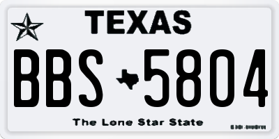 TX license plate BBS5804