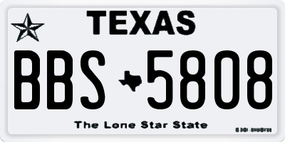 TX license plate BBS5808
