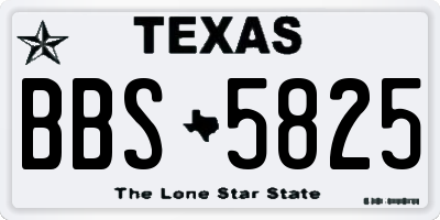 TX license plate BBS5825