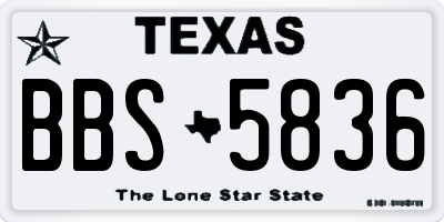 TX license plate BBS5836