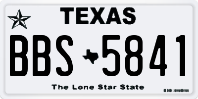 TX license plate BBS5841