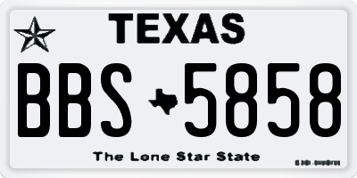 TX license plate BBS5858