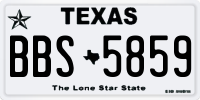 TX license plate BBS5859