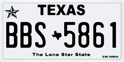 TX license plate BBS5861