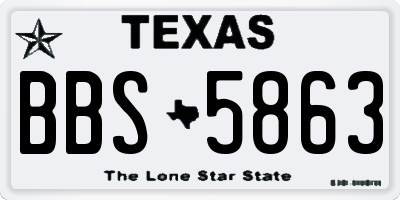 TX license plate BBS5863