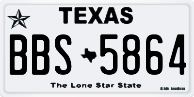 TX license plate BBS5864