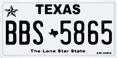 TX license plate BBS5865
