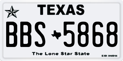 TX license plate BBS5868