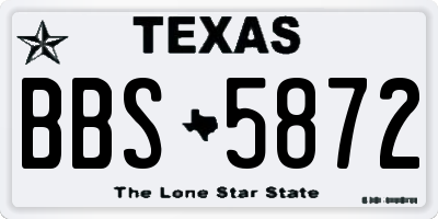 TX license plate BBS5872