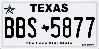 TX license plate BBS5877