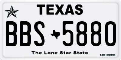 TX license plate BBS5880