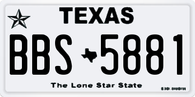 TX license plate BBS5881