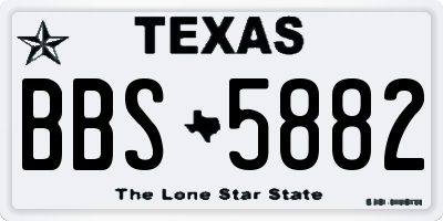 TX license plate BBS5882