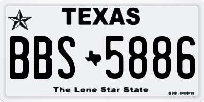 TX license plate BBS5886