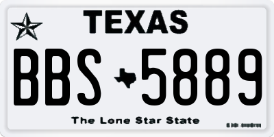 TX license plate BBS5889
