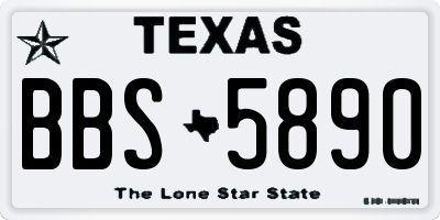 TX license plate BBS5890
