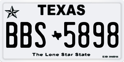 TX license plate BBS5898