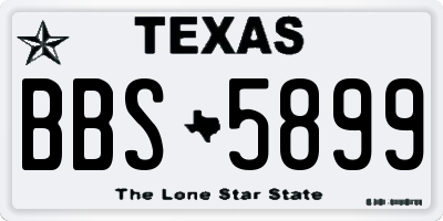 TX license plate BBS5899