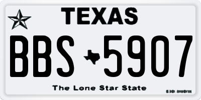 TX license plate BBS5907