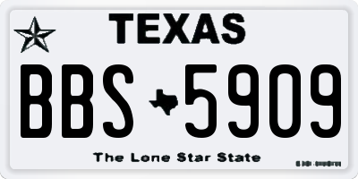 TX license plate BBS5909