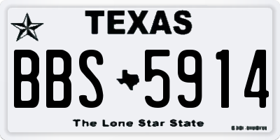 TX license plate BBS5914