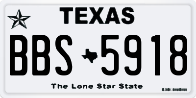 TX license plate BBS5918