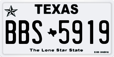 TX license plate BBS5919