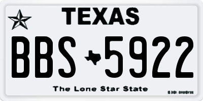 TX license plate BBS5922