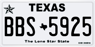 TX license plate BBS5925