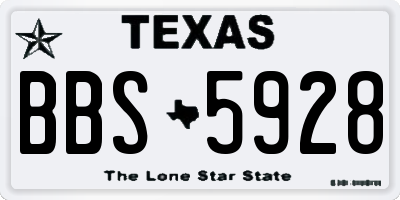 TX license plate BBS5928