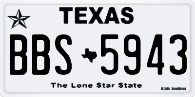 TX license plate BBS5943