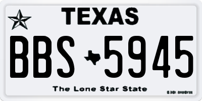TX license plate BBS5945