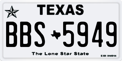 TX license plate BBS5949