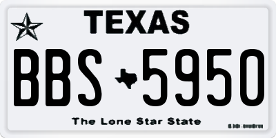 TX license plate BBS5950