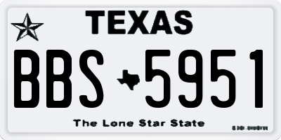 TX license plate BBS5951