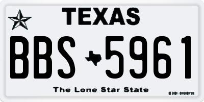 TX license plate BBS5961