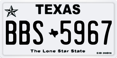 TX license plate BBS5967