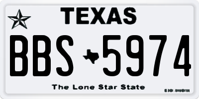 TX license plate BBS5974
