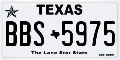 TX license plate BBS5975