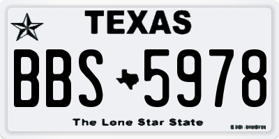 TX license plate BBS5978
