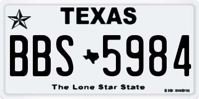 TX license plate BBS5984